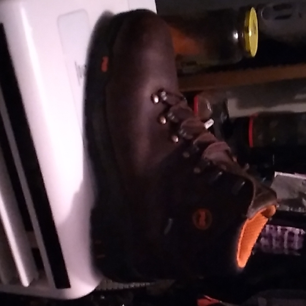 Timberland PRO Dark Brown Boots with Orange Accents